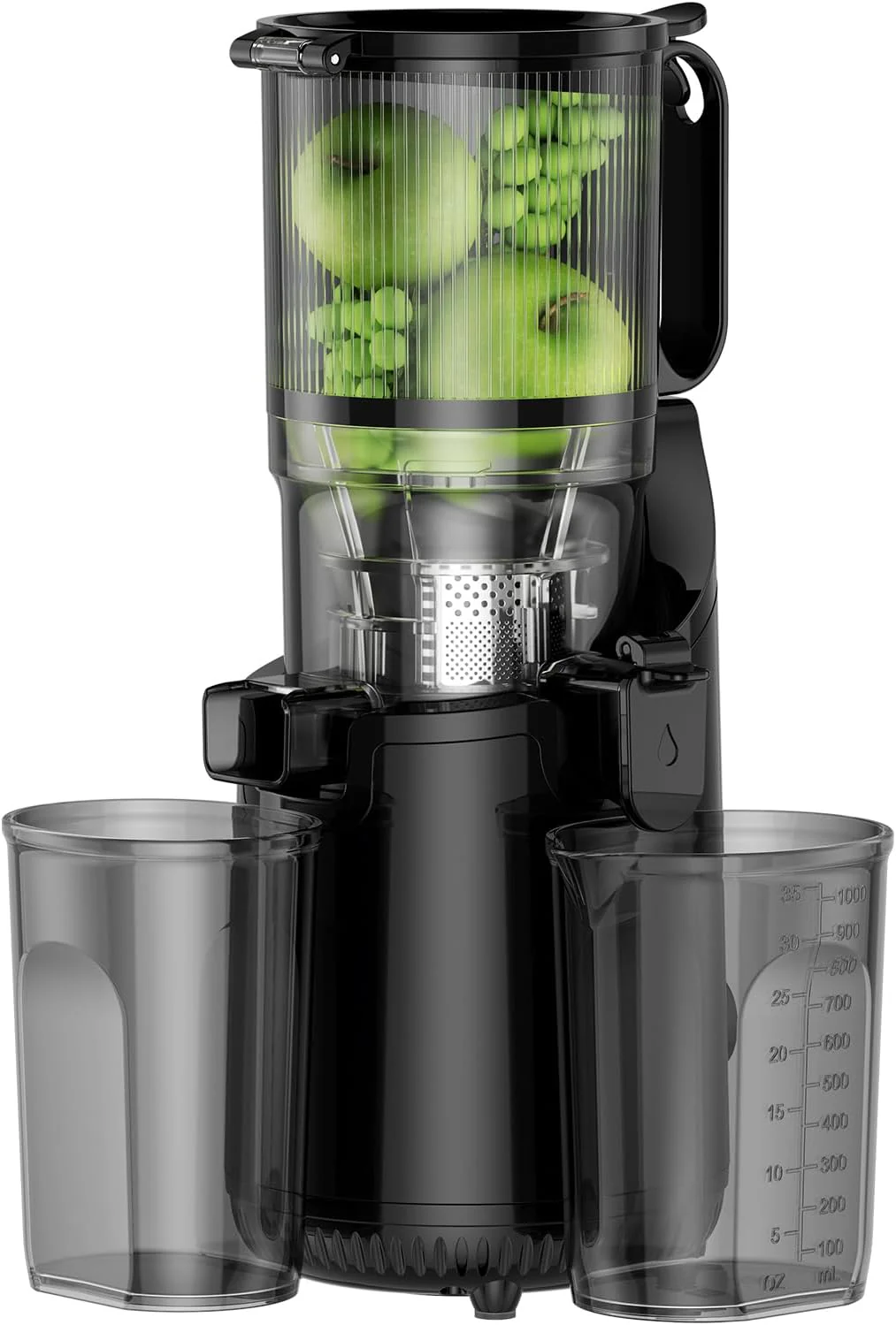 Cold Press Juicer, Slow Masticating Machines with 5.3 Extra Large Feed Chute Fit Whole Fruits  Vegetables Easy Clean Self Feeding Effortless for Batch Juicing, High Juice Yield, BPA Free 250W(Black)