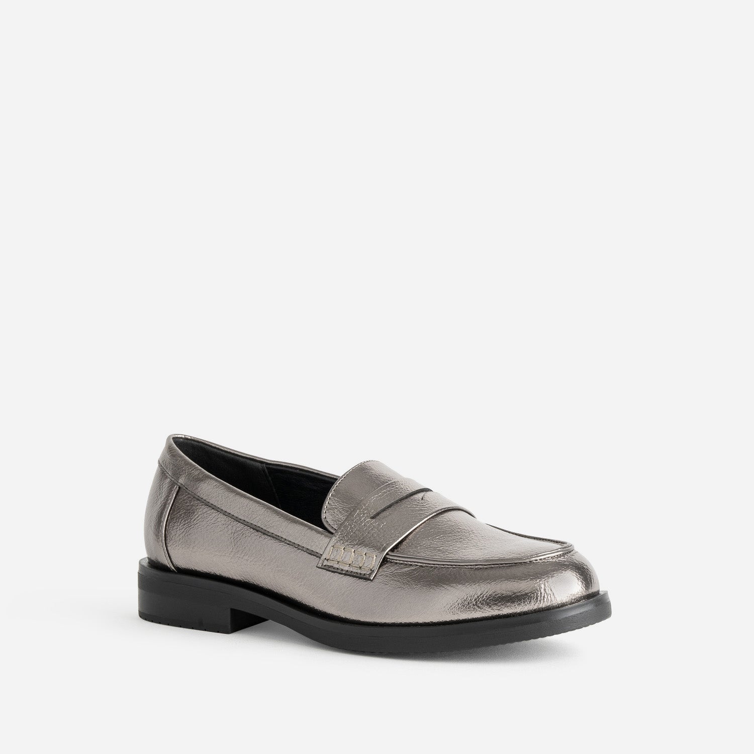 Mocassin gris foncé métallisé