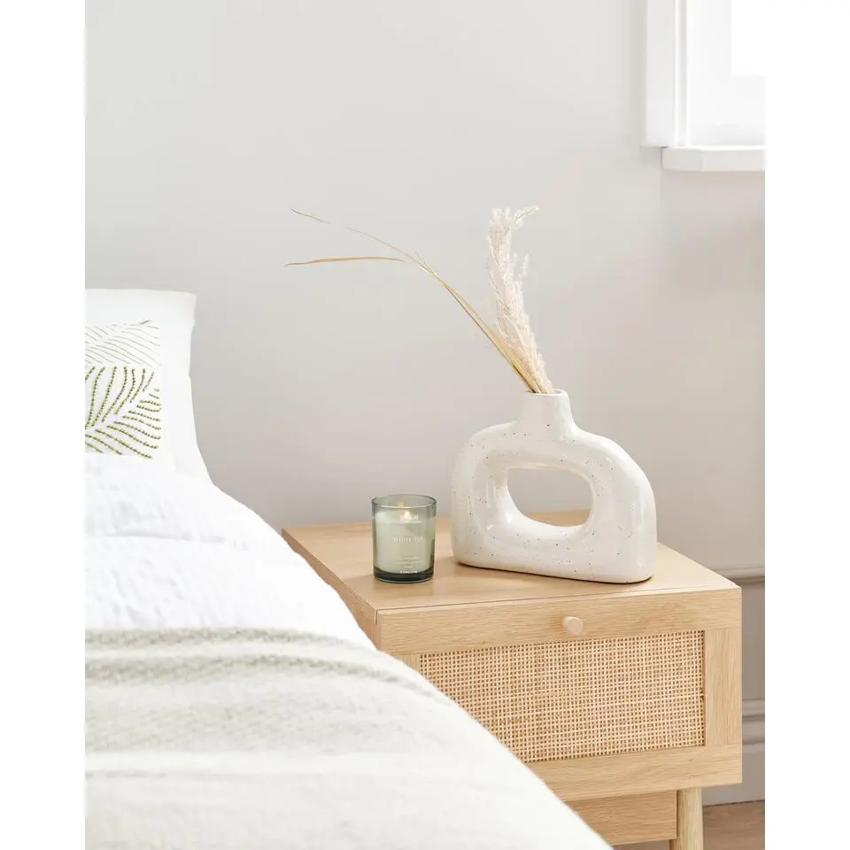 MOONEYE - Bloemenvaas - Gebroken wit - 19 cm - Steengoed