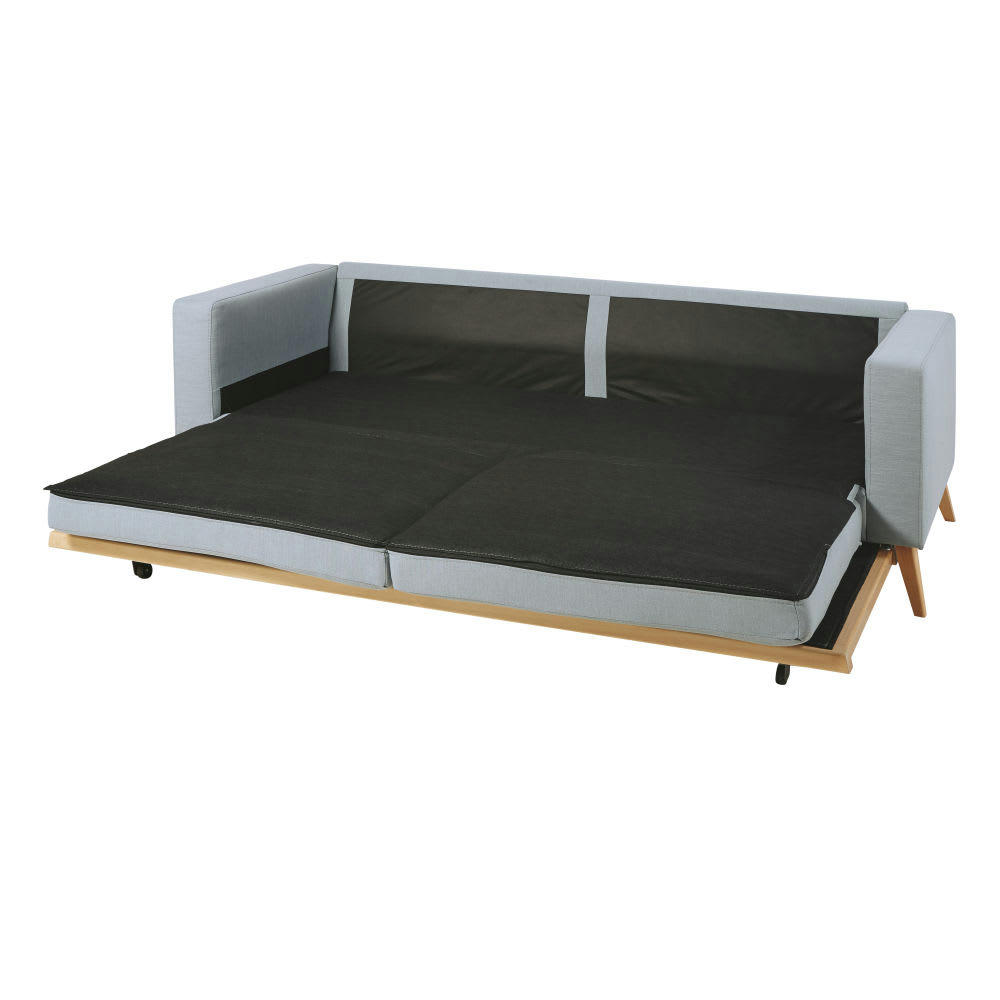 Brooke - Canapé convertible style scandinave 3 places bleu glacier