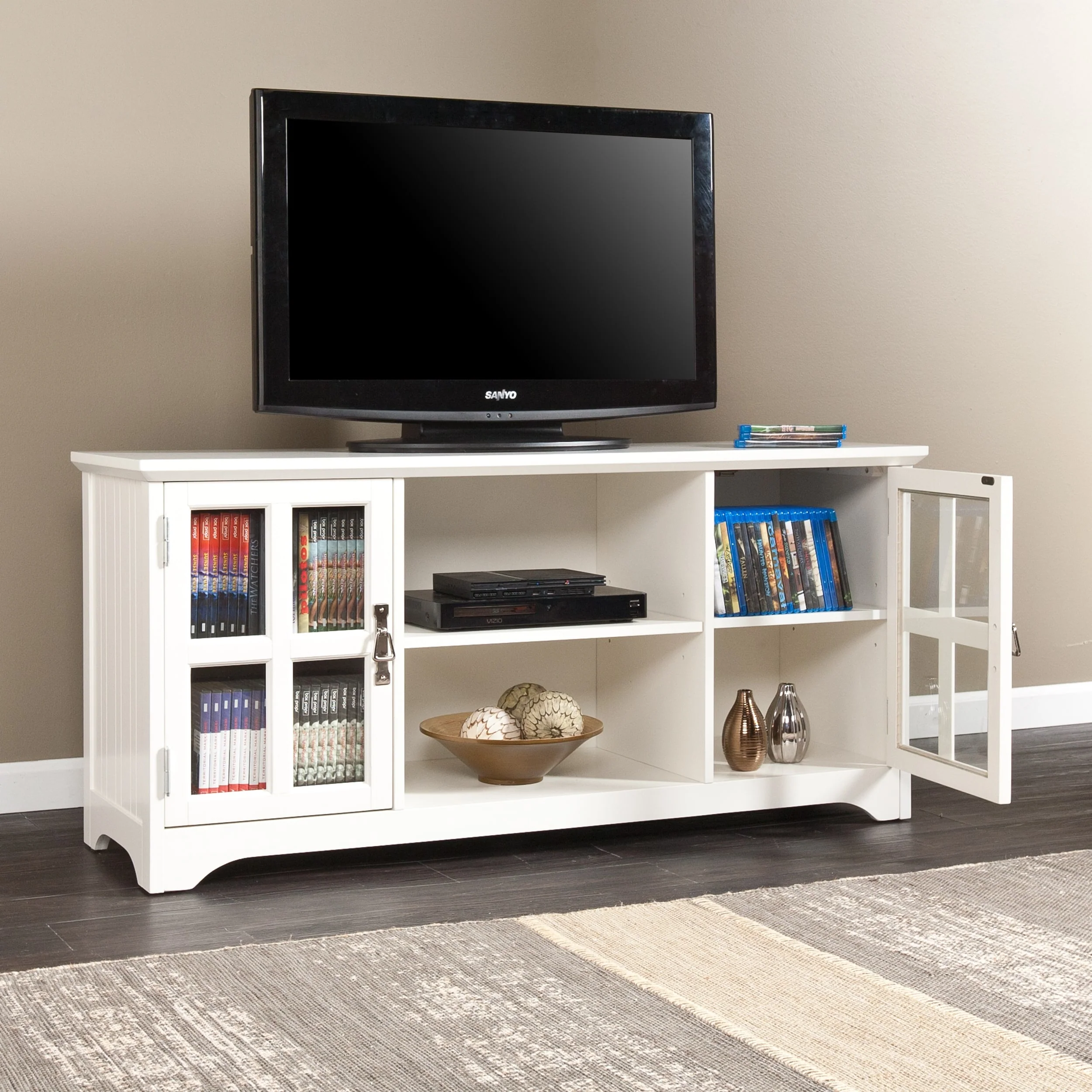 SEI Furniture Easton White Media TV Stand for TV's up to 50