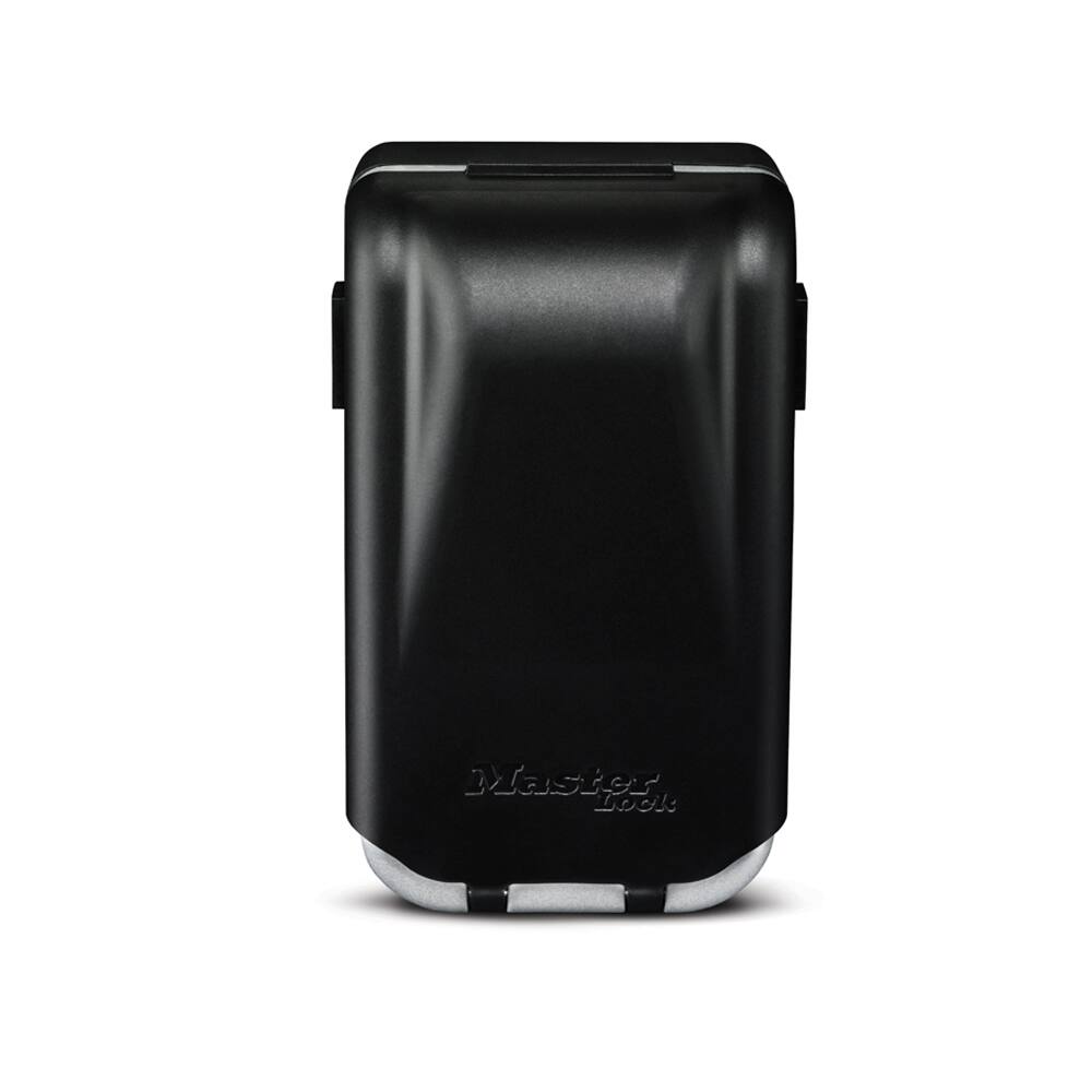 Master Lock 72mm-Wide Resettable Numeric-Combination 4-Dial Light-Up Wall-Mount Lock Box, Silver/Black