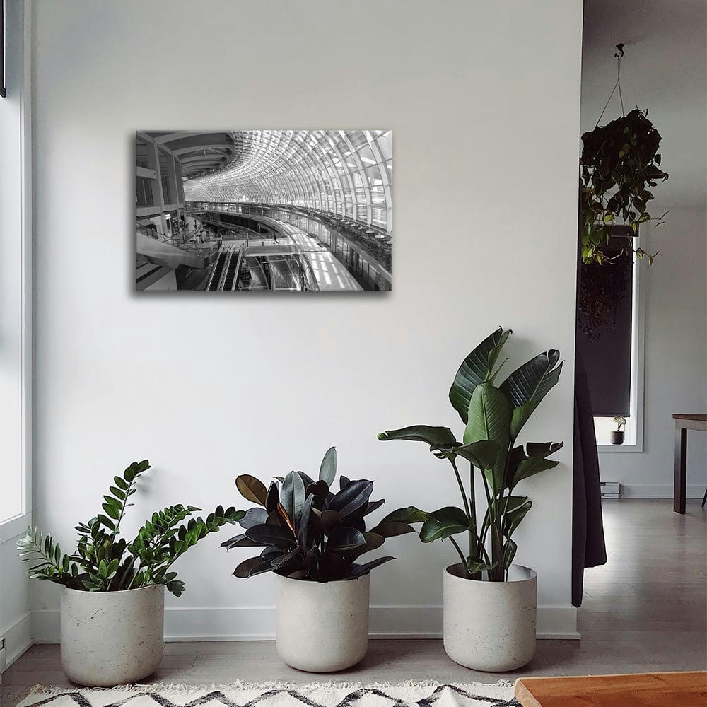 - Tableau, Impression sur toile - Vitraux Courbes 60x90cm
