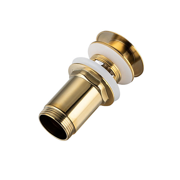 BALNEO - ensemble bonde de lavabo Klik Klak C avec trop-plein doré   siphon rond doré en laiton - kit pour lavabo