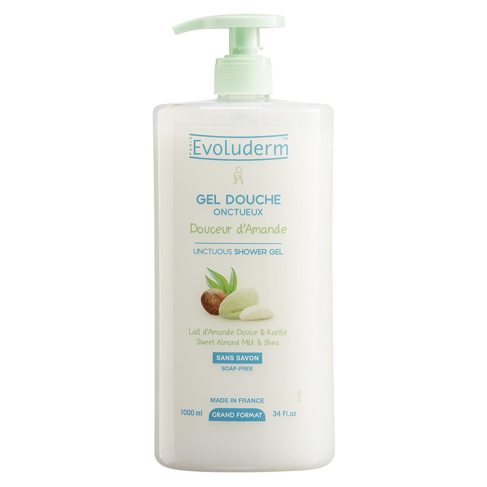 Gel douche Evoluderm douceur amande 1L