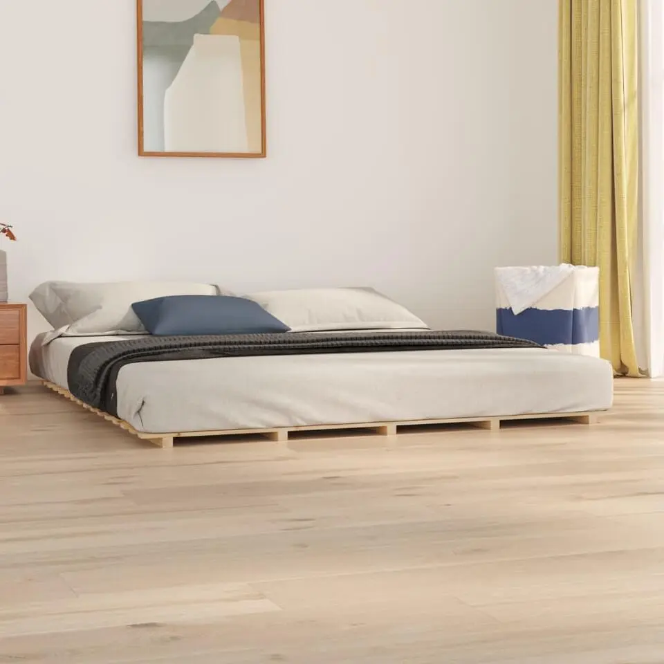 vidaXL - Tweepersoonsbed pallet - Massief grenenhout - 200x200 cm