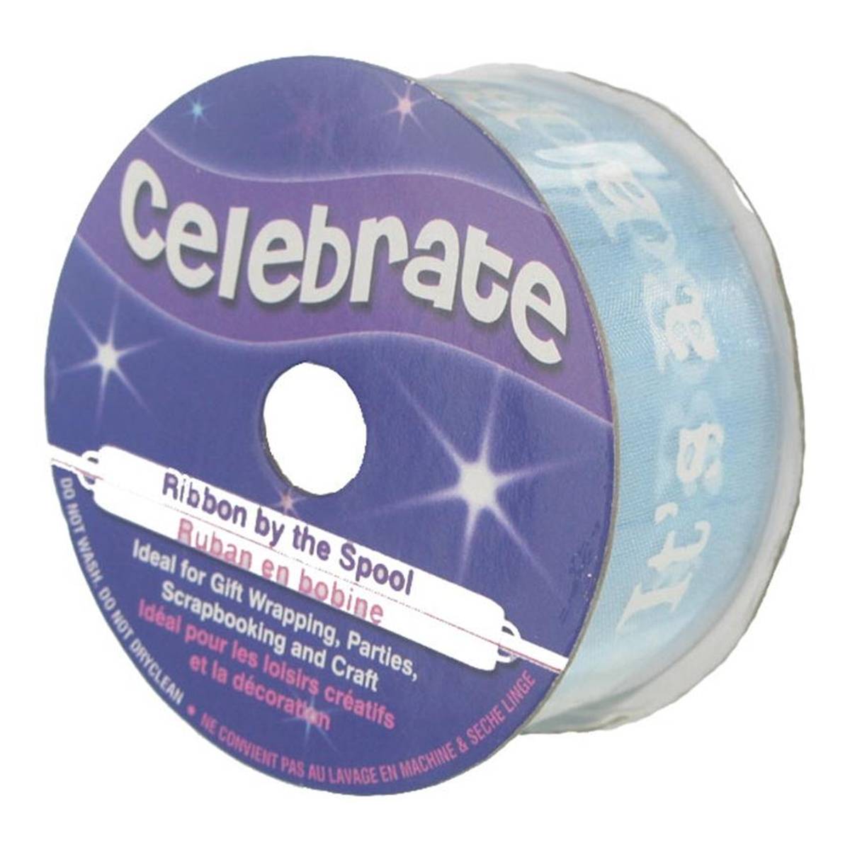 White On Baby Blue It's A Boy Ribbon 25mm x 3m