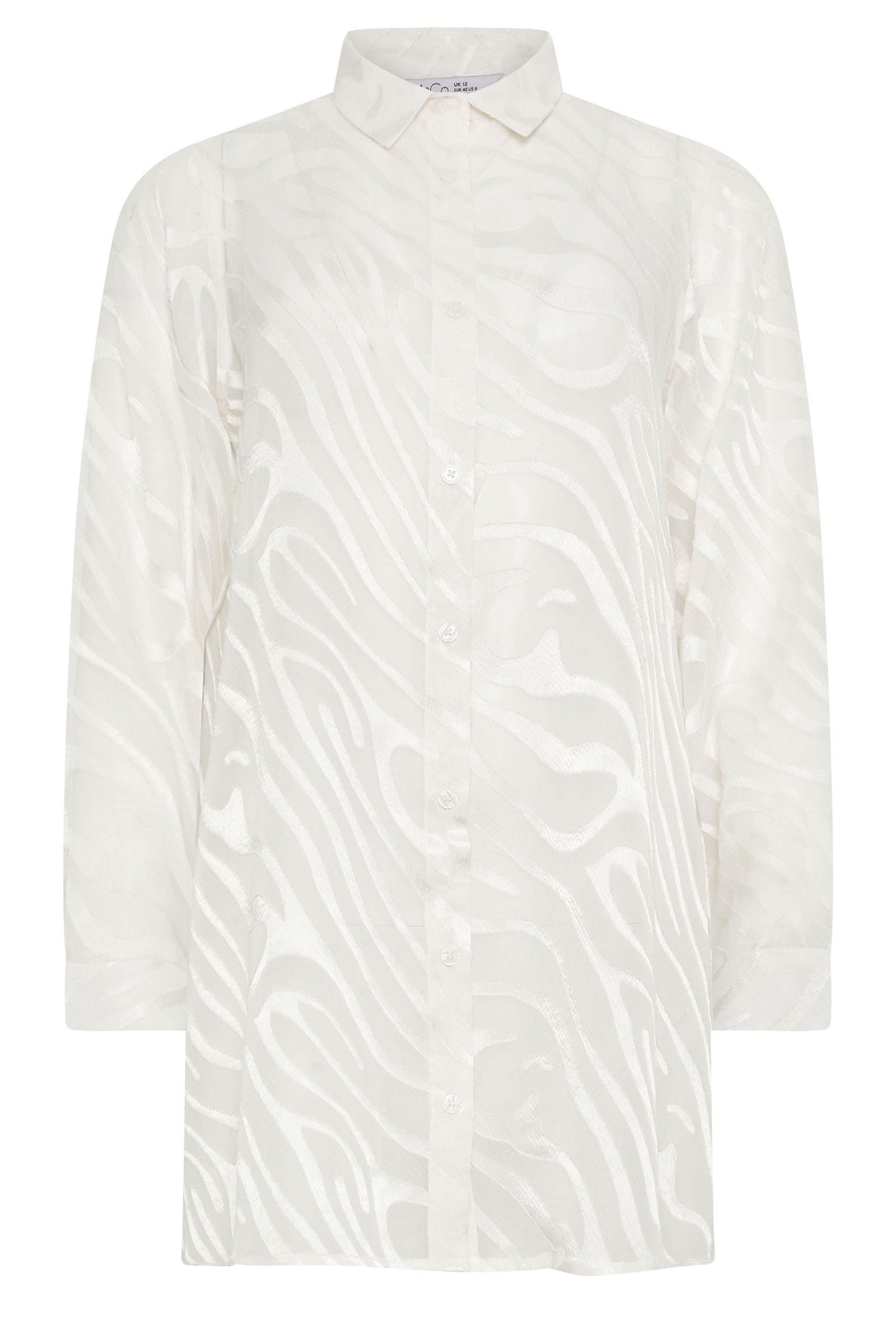 M&Co Zebra Print Long Sleeve Mesh Shirt