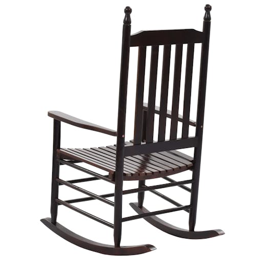 NNEVL Rocking Chair with Curved Seat Brown Poplar Wood