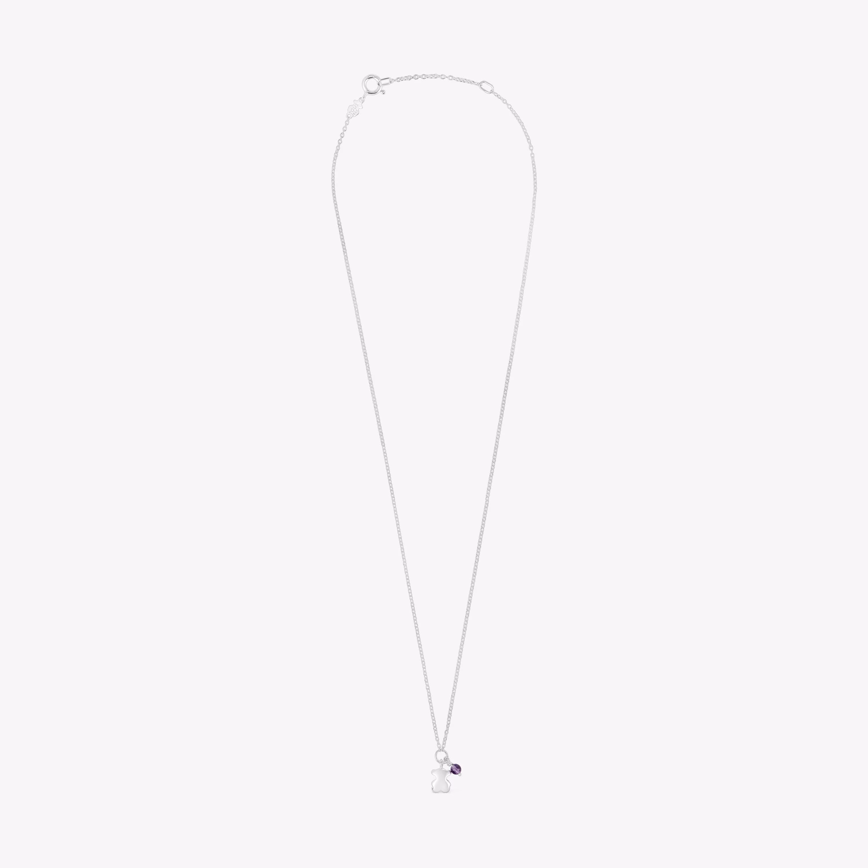Collar de plata y amatista oso Bold Motif