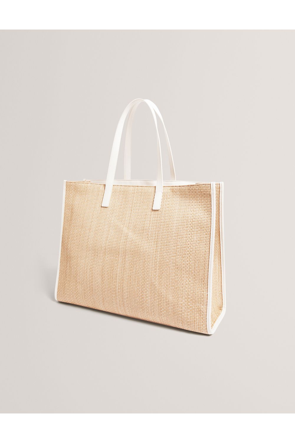 Ted Baker Faux Raffia Large Icon Bag Ivory