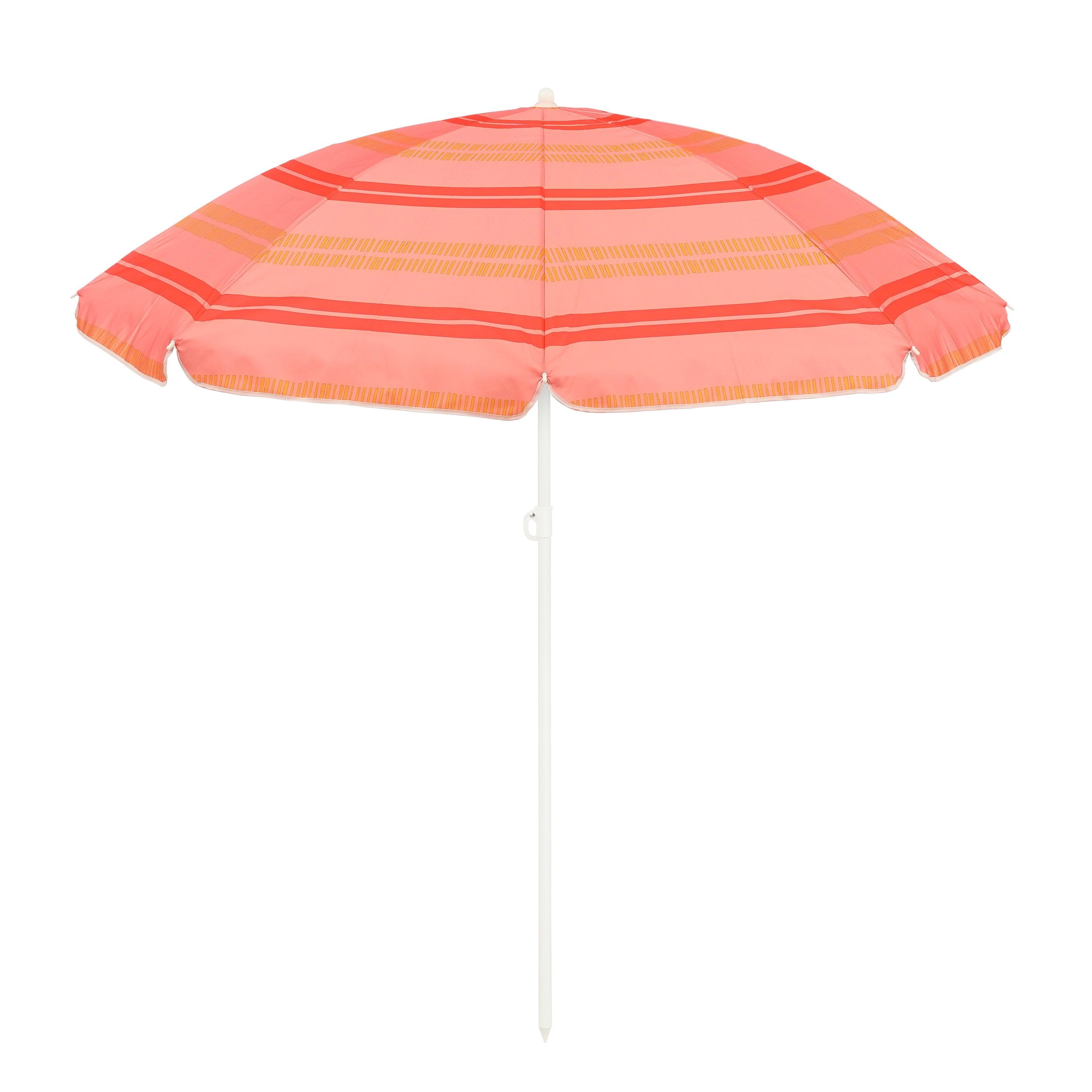 Mica Decorations Stripe Strandparasol - H180 x Ø160 cm - Lichtroze