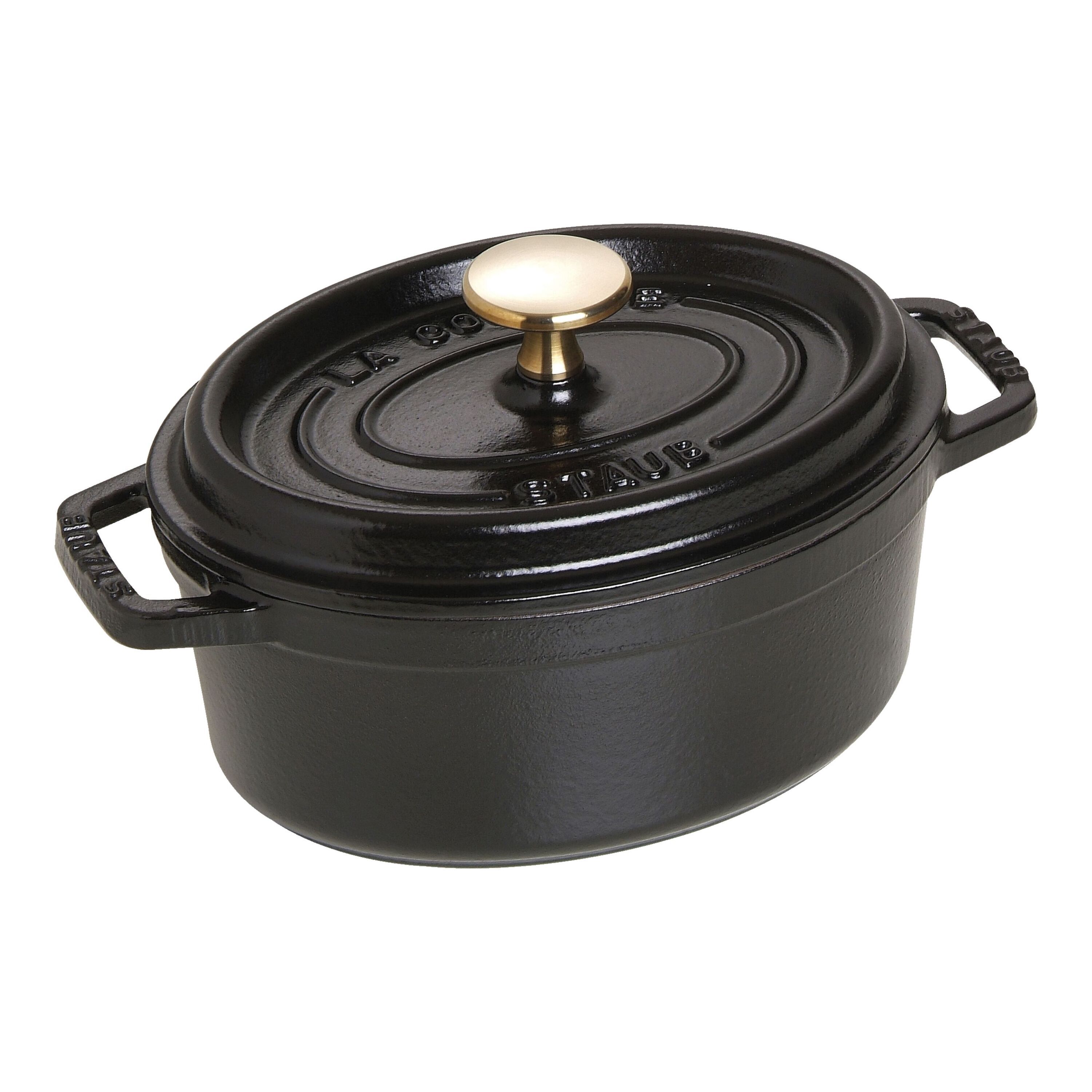 17 cm oval Cast iron Cocotte black