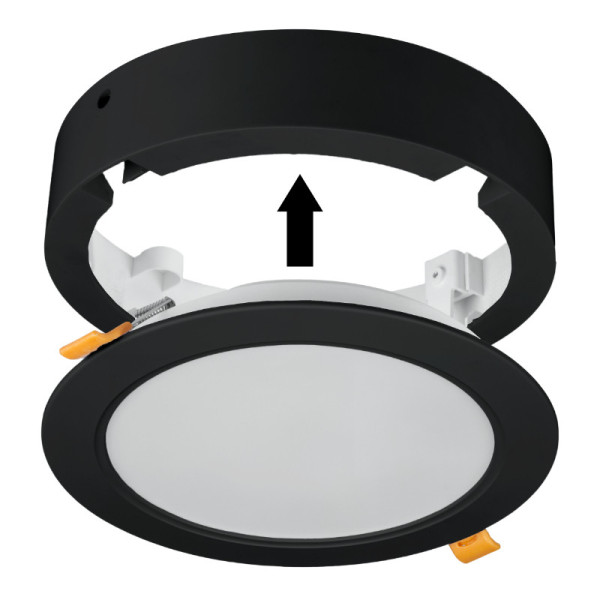 Plafon okrągły czarno-biały LED 1x18W 16,7cm 1900lm IP54 DPM