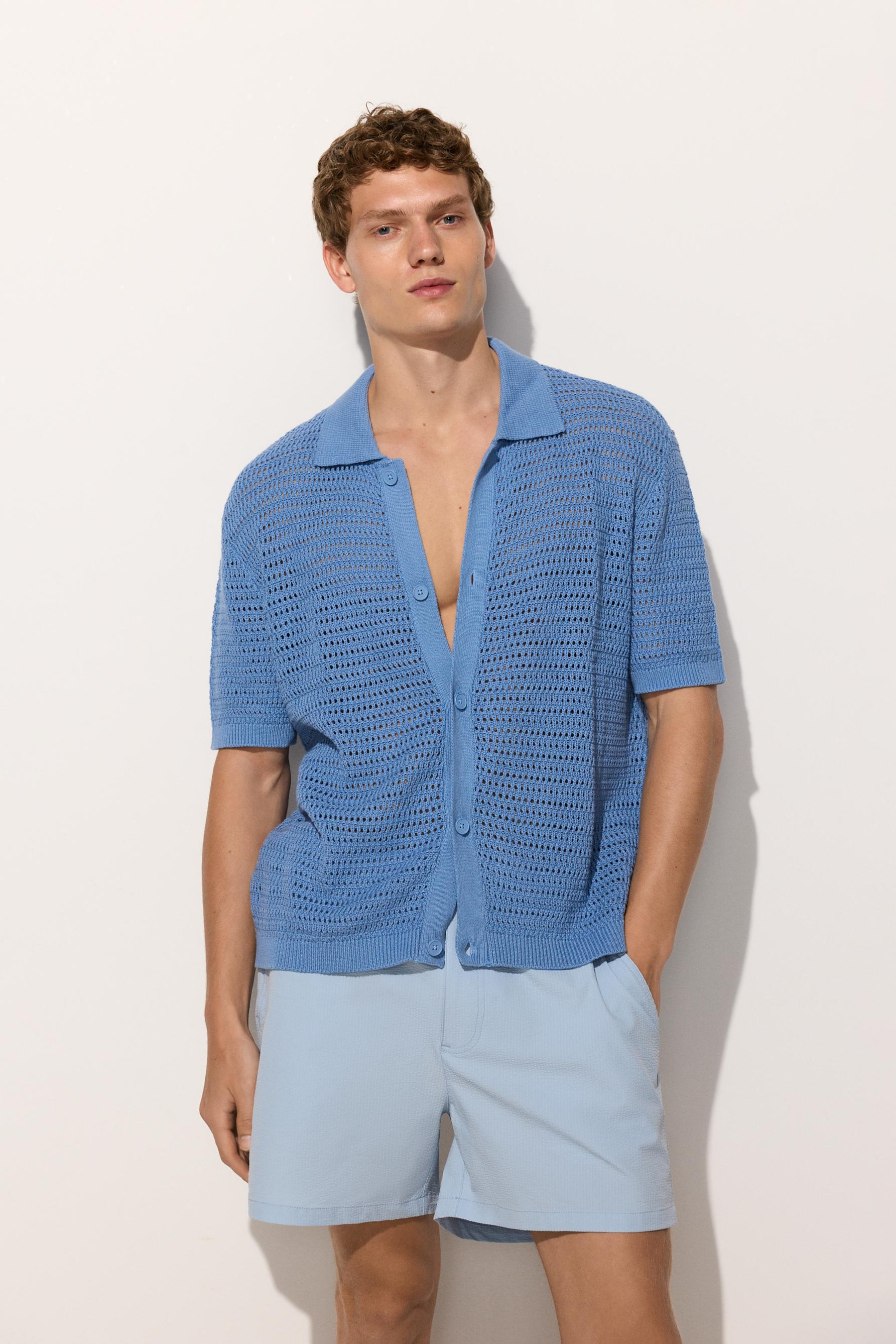 Camisa punto calado cropped