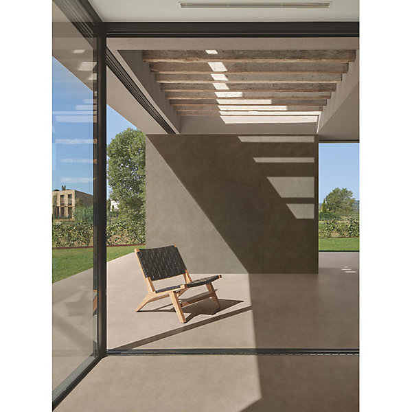 Carrelage sol extérieur antidérapant effet béton ciré naturel 60x120 cm Boost natural umber