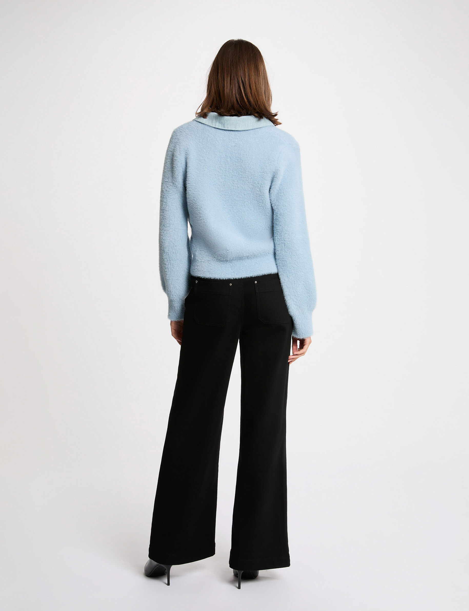 Jacket With Notched Collar Sky Blue Women