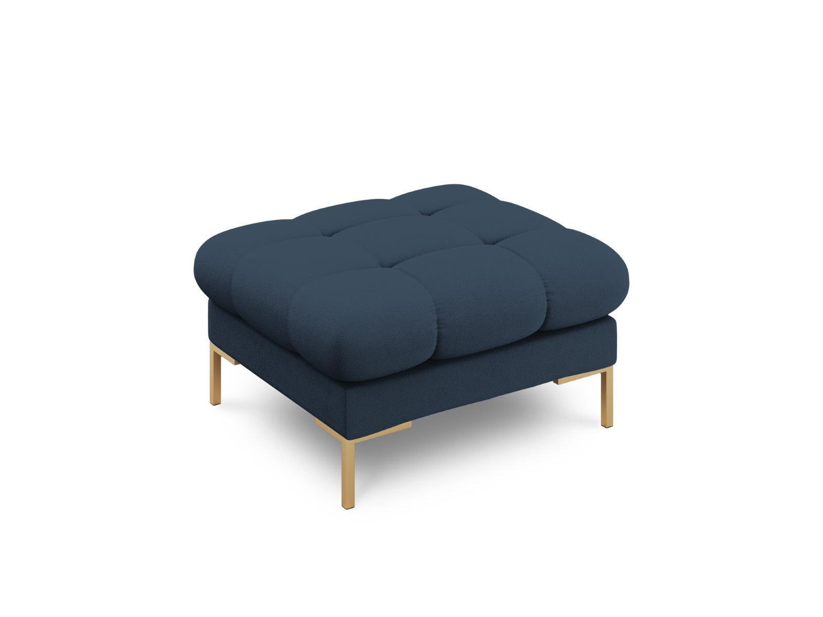 Cosmopolitan Design Poef Bali structurele stof, blauw - 60x60x41cm
