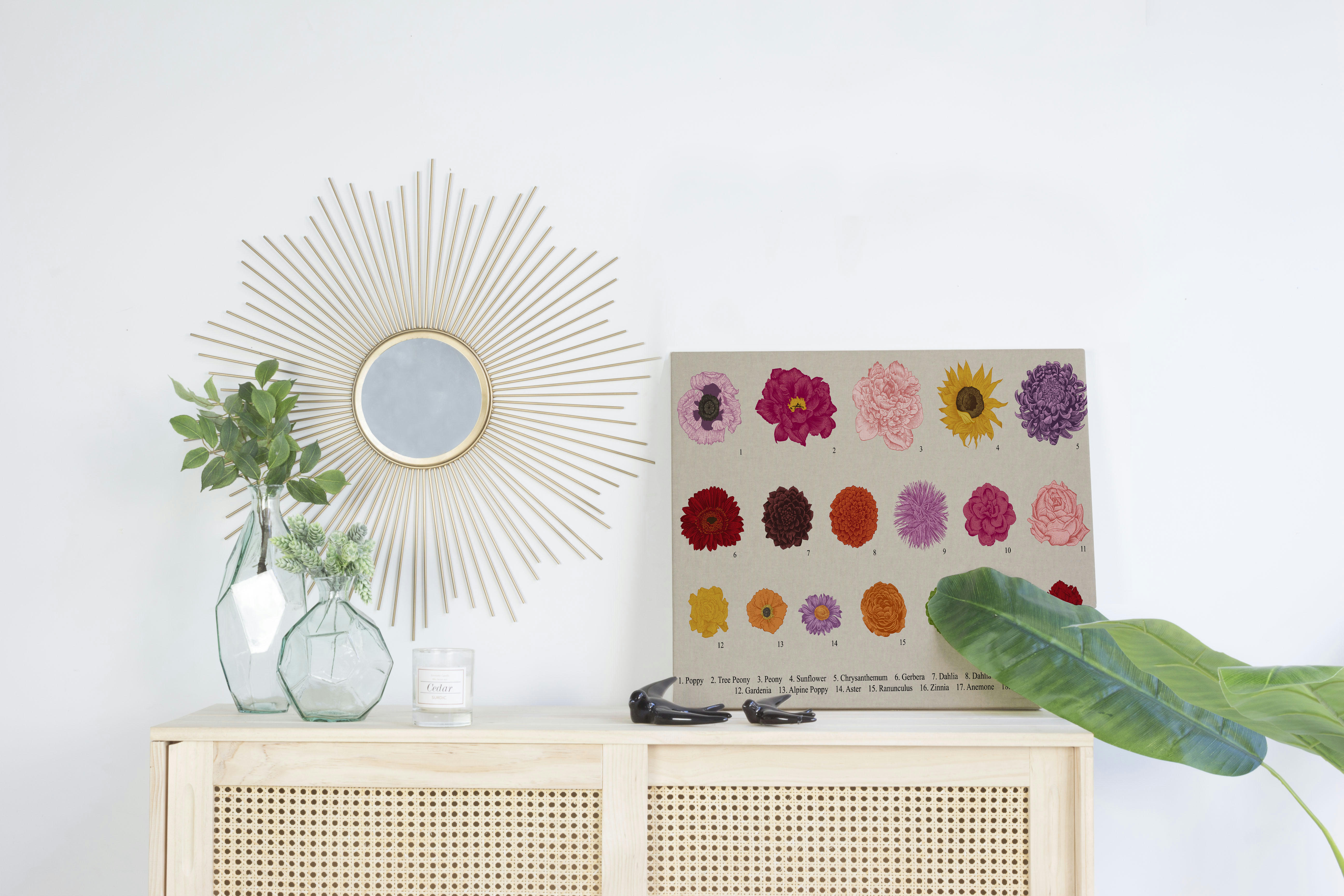 FLOWERS - Peinture sur toile 60x40 imprimé HD fleurs