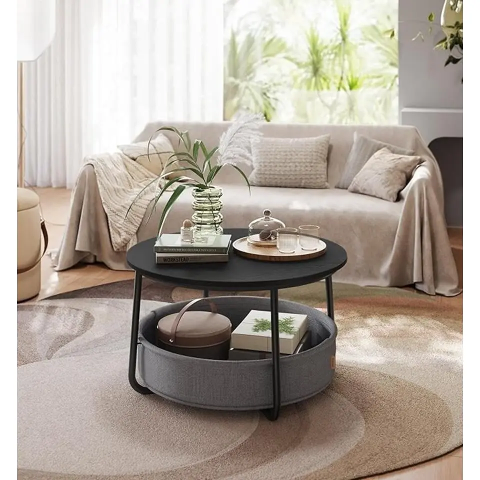 Parya Home ronde salontafel, tafel met opbergruimte, bijzettafel