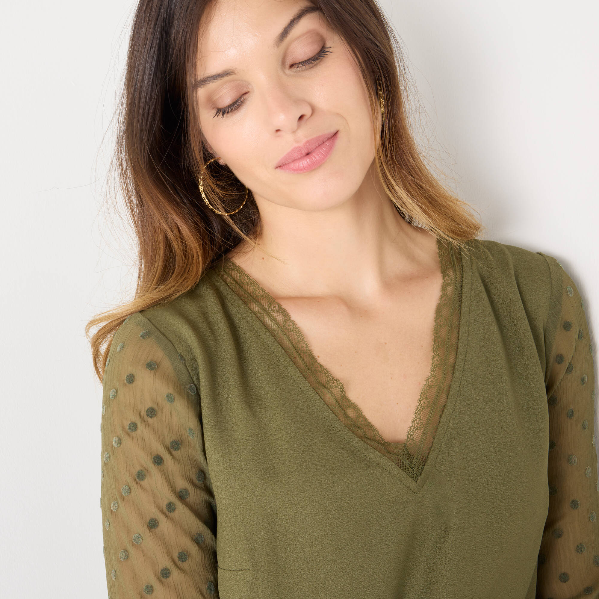 Robe housse manches plumetis