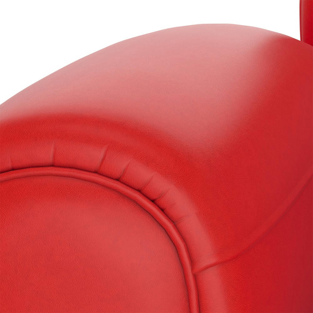 CLUB - Canapé 2 places rouge en croute de cuir enduite