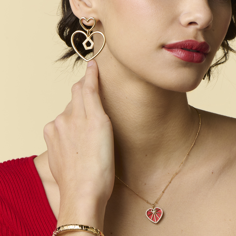 Boucles d'oreilles Girafe Cœur
