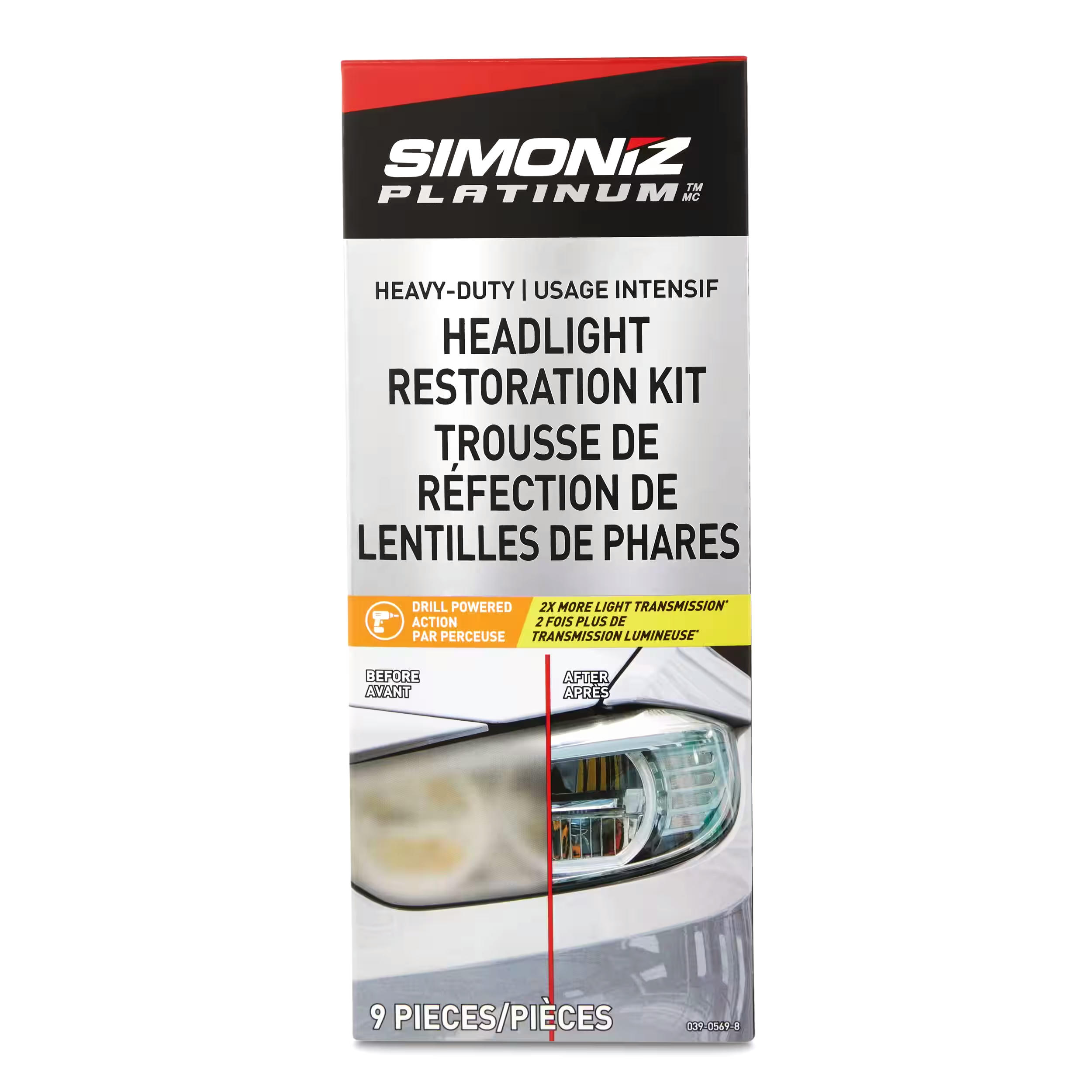 SIMONIZ Platinum Heavy-Duty Car Headlight Restoration Kit, 9-pc