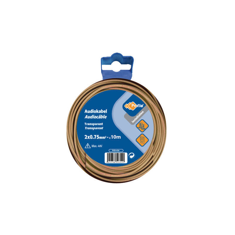 Câble audio transparent 2 x 0,75 mm² 10 m PROFILE