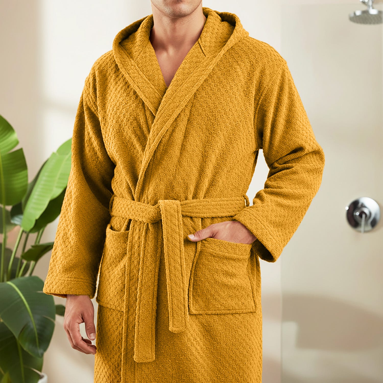 Accappatoio spugna L/XL ocra Check
