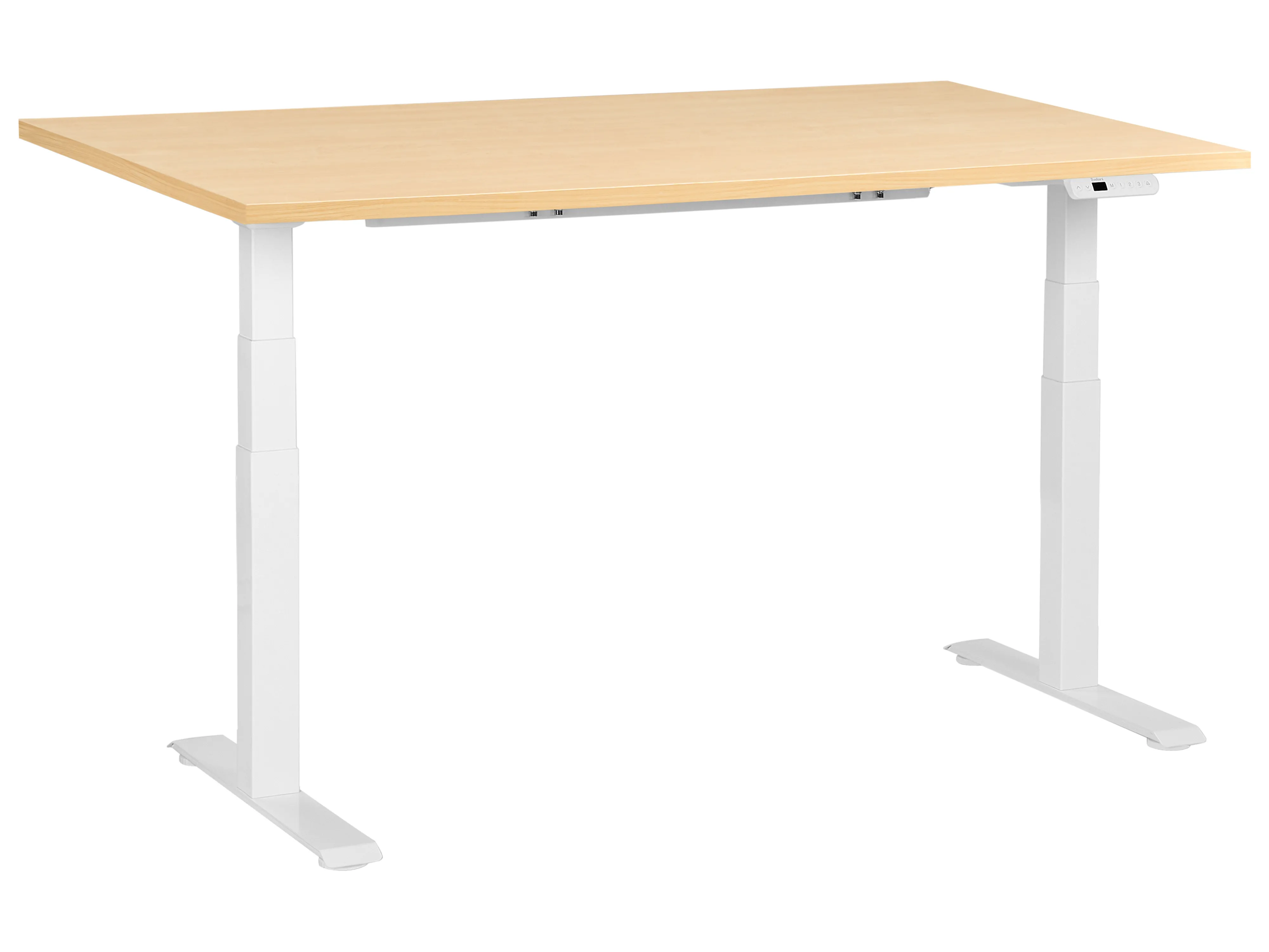Electric Adjustable Standing Desk DESTINES Light Brown/ White 160 cm 72 cm