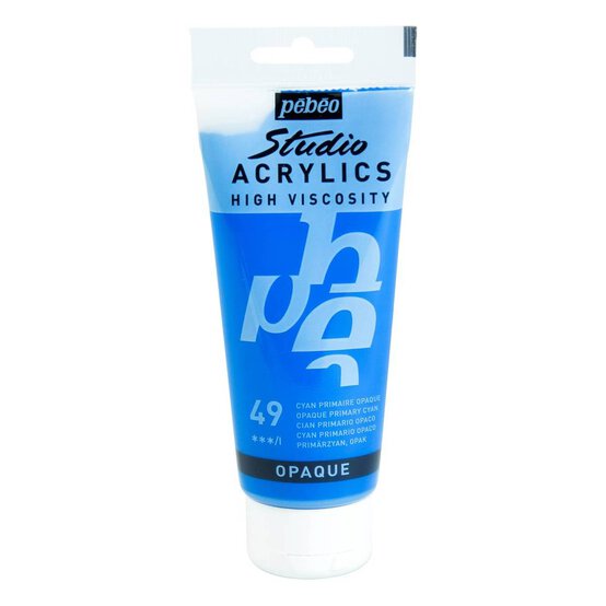 Pebeo Primary Cyan Studio Acrylic Paint 100ml