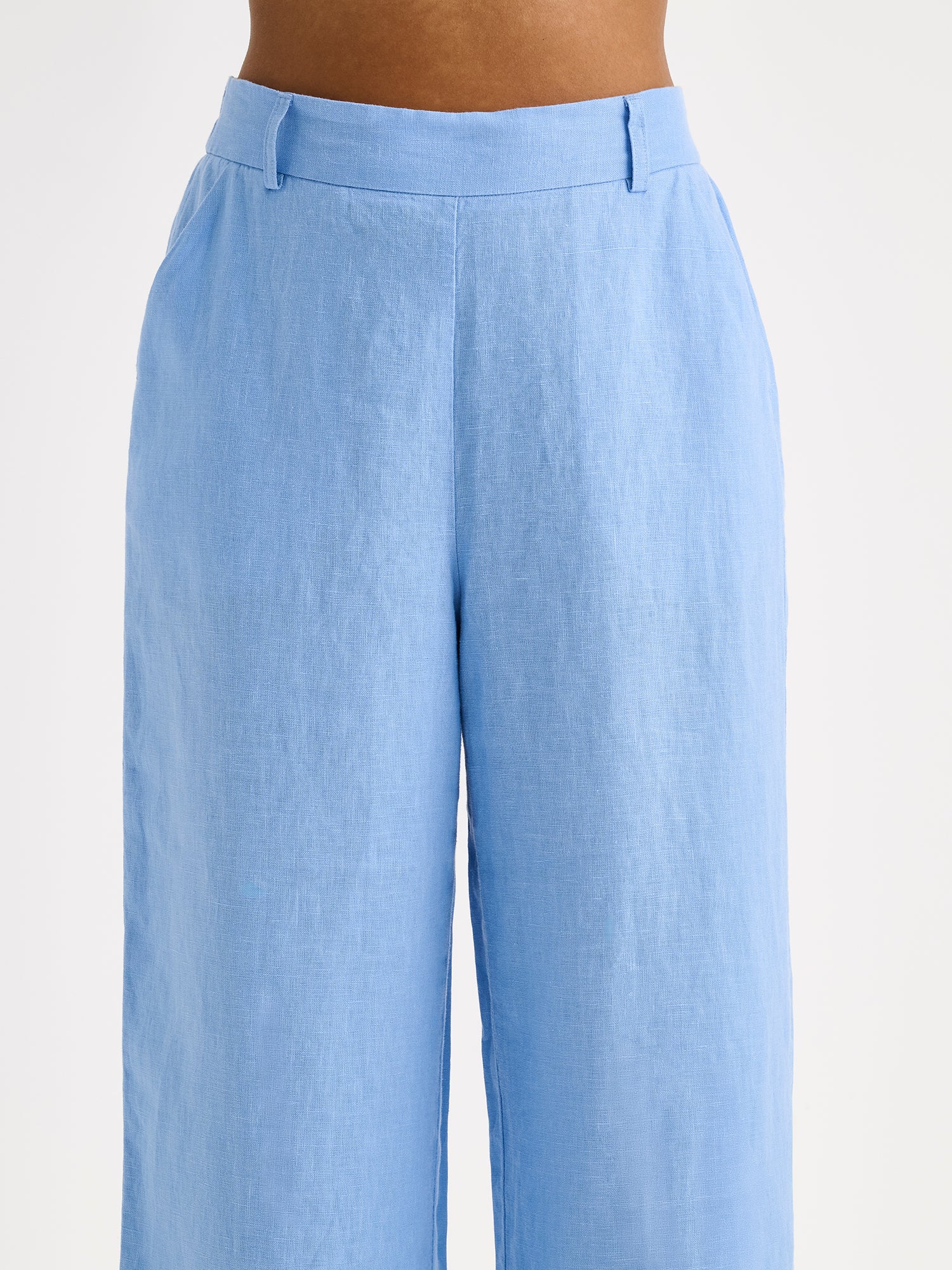 SAARI culottes-pellavahousut - sininen
