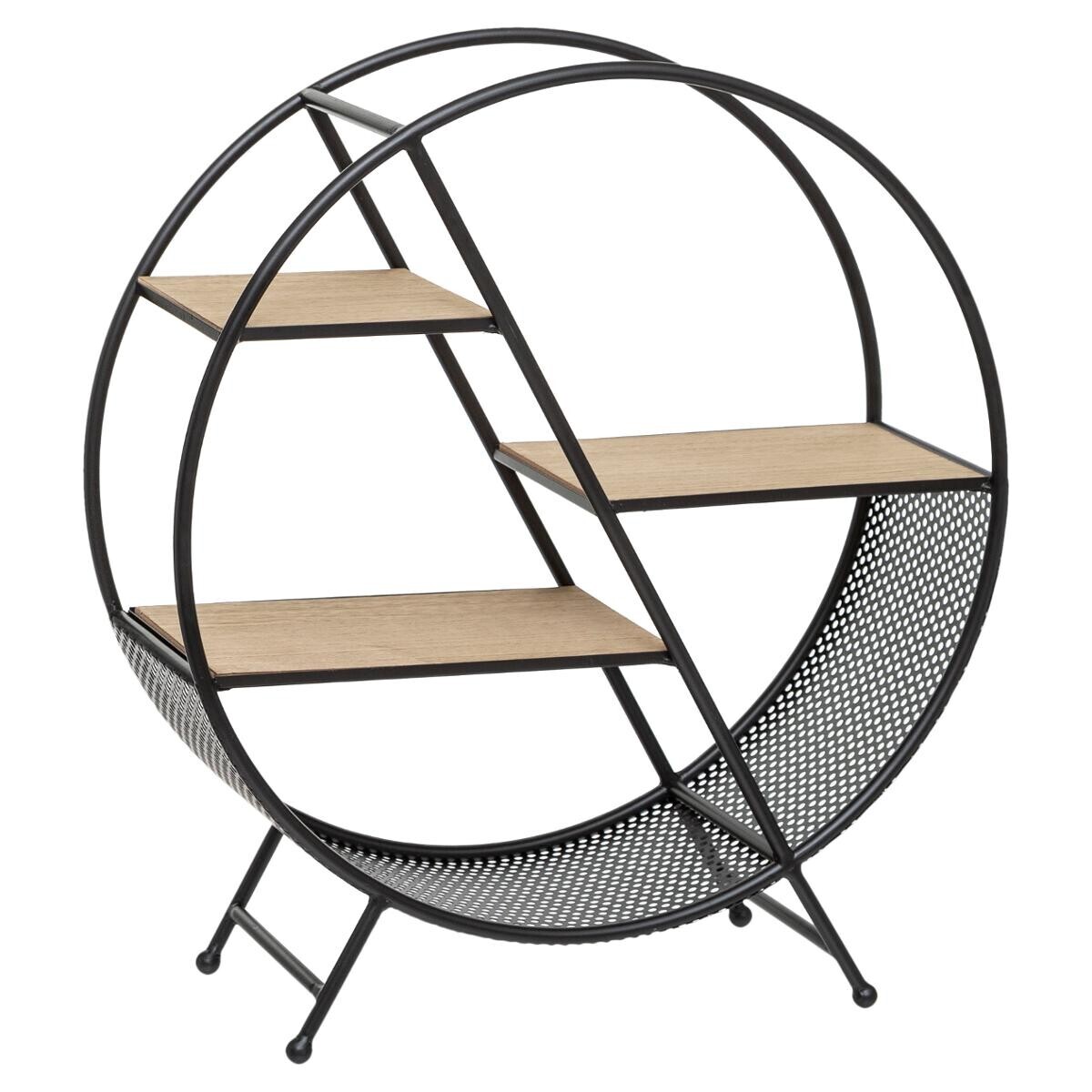 Round shelf "Timeo" Black, D.50 cm
