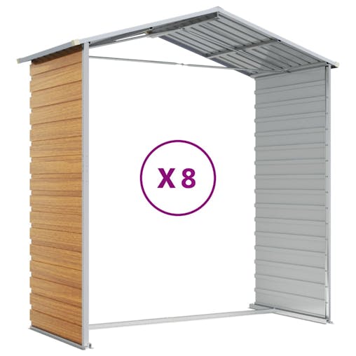 NNEVL Garden Shed Light Brown 191x725x198 cm Galvanised Steel