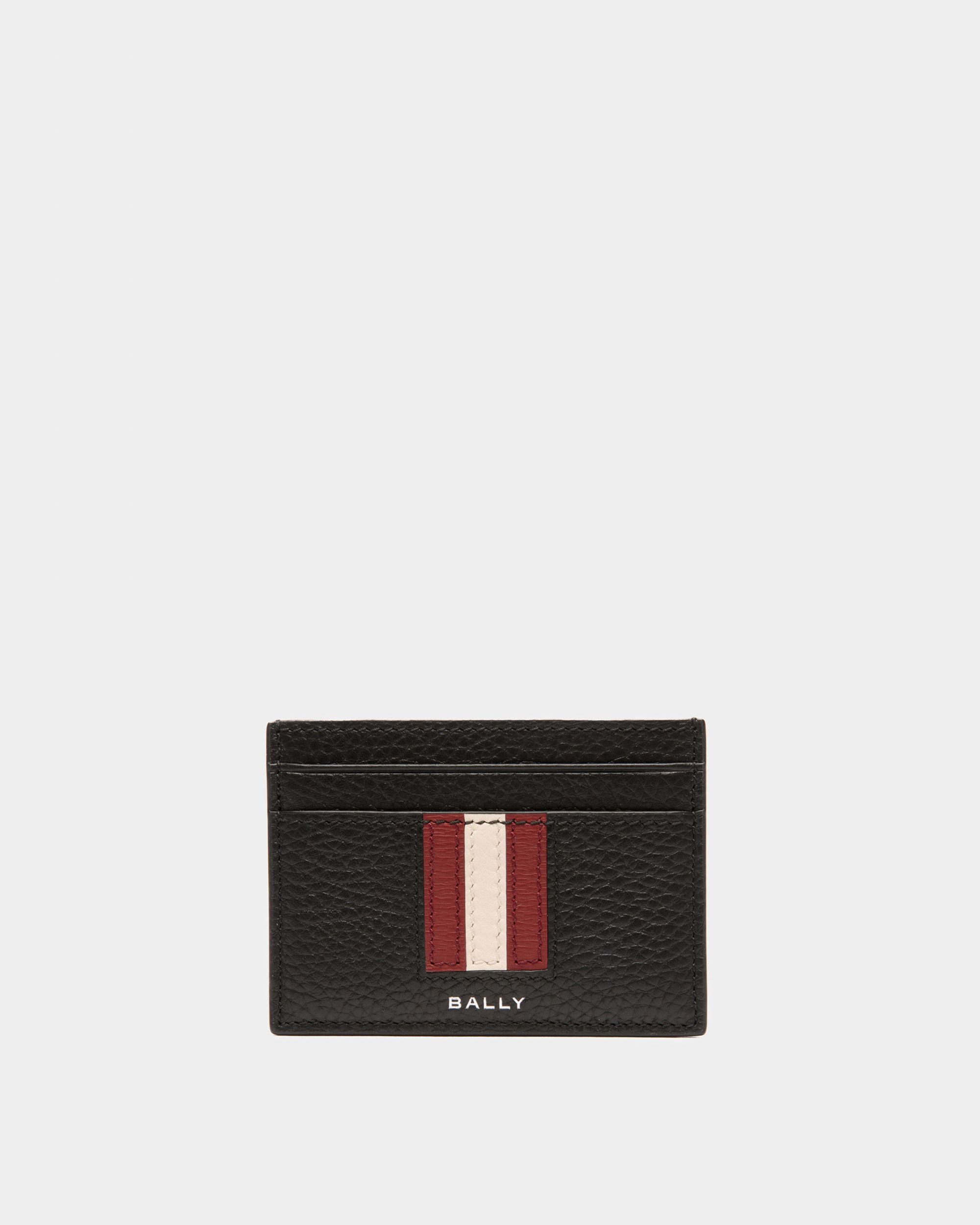 Ribbon Kartenetui Aus Genarbtem Leder In Schwarz