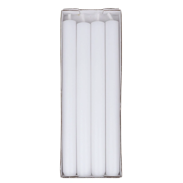 Kerze, HxB: 262x94 mm, 4 Stück, weiß