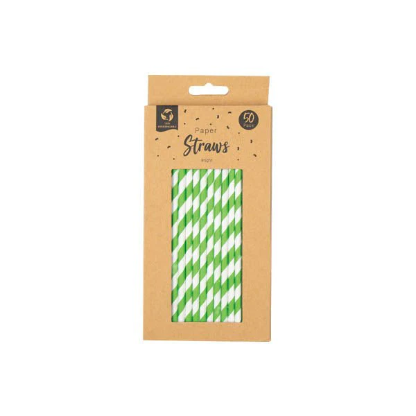 50-Pack Biodegradable Paper Drinking Straws