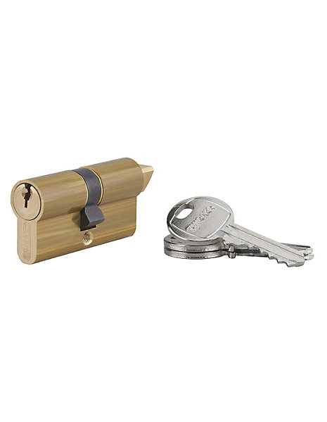 Cylindre triangle externe 14 profilé HG, 30x30mm, 3 clés, laiton - THIRARD