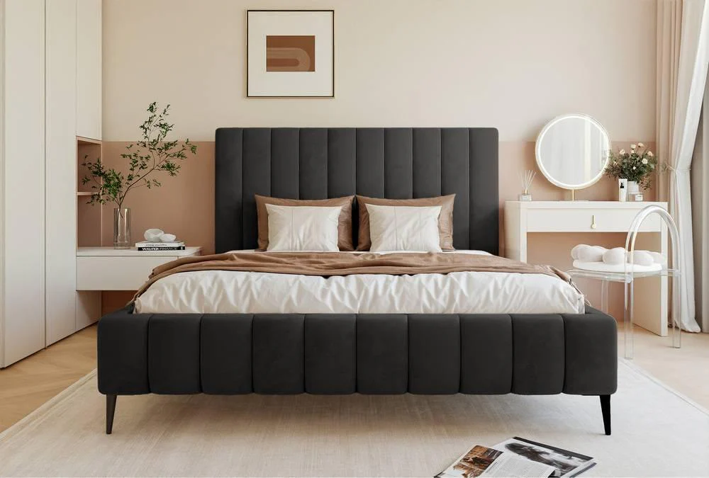 Bedframe Flores velvet 180x200 met opbergruimte