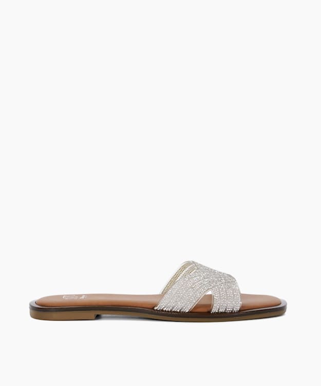 Lexxo Silver - Open-Toe Flat Heel Sandals