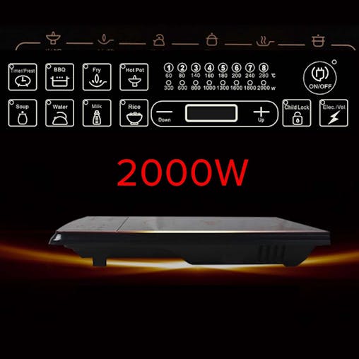 SOGA Electric Smart Induction Cooktop and 34cm Cast Iron Induction Crepe Pan Baking Cookware