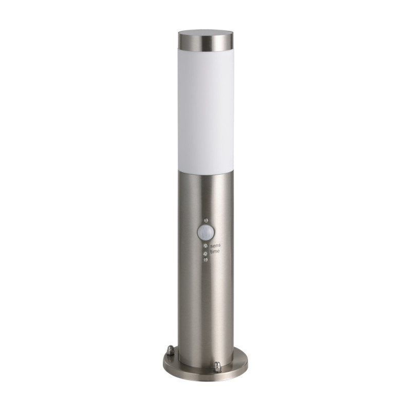 Borne extérieure Helsinki en acier inoxydable avec détecteur de mouvement 45 cm E27 12 W EGLO