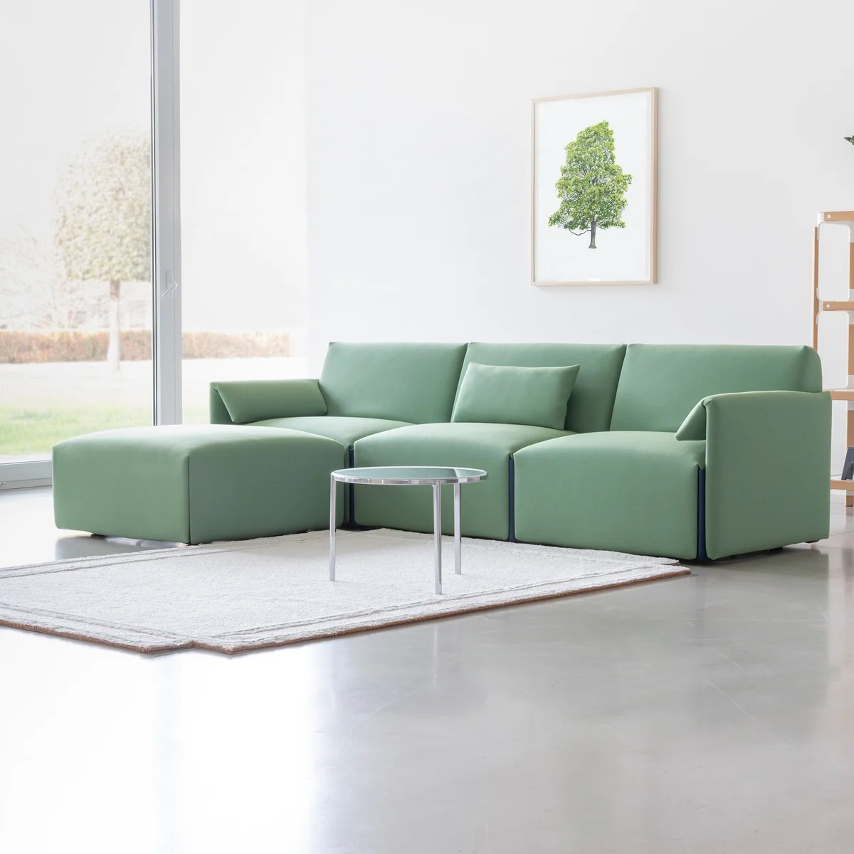 Magis - Costume Sofa 2-Sitzer, Komposition B mit Armlehnen, Fidivi One 8504 / orange 1110C