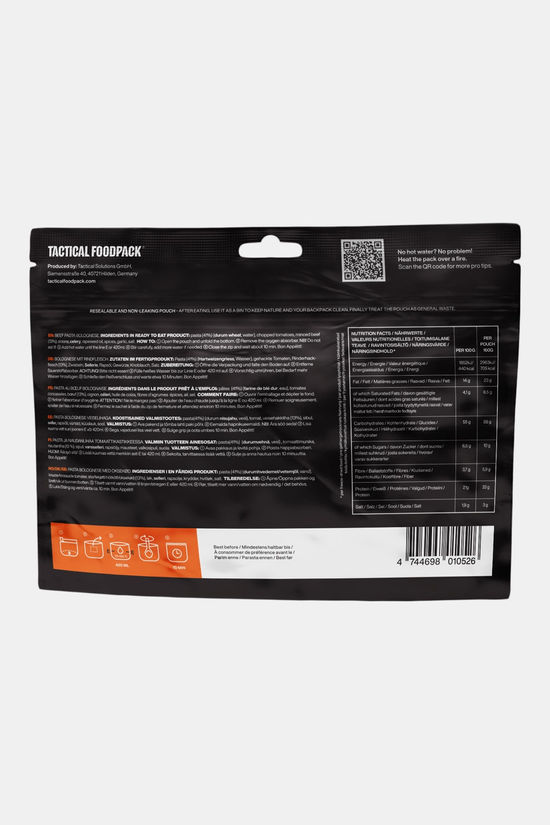Tactical Foodpack Big Beef Pasta Bolognese Maaltijd