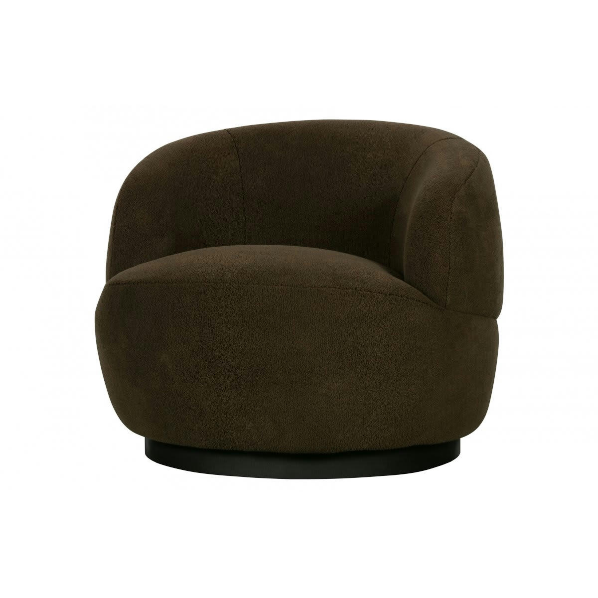 WOOL - Fauteuil pivotant arrondi en tissu marron