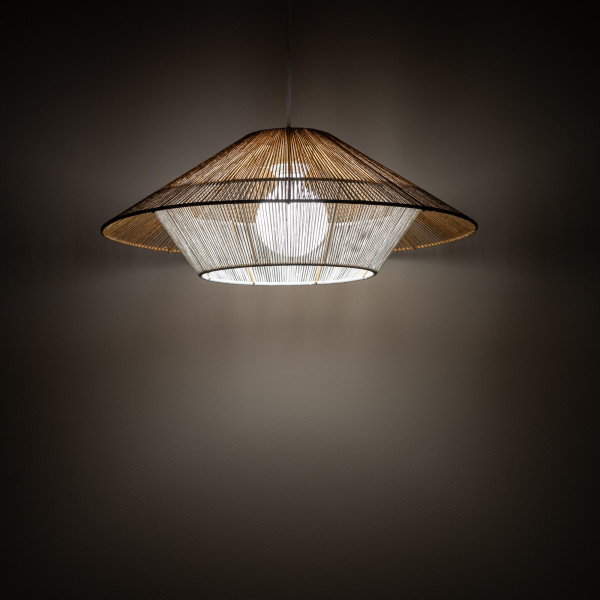 Lampa wisząca naturalne drewno-biała JAPANDI S 1xE27x25W Nowodvorski