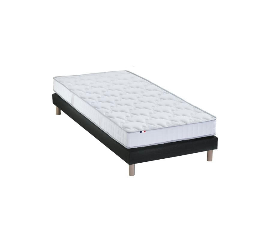 ENSEMBLE CIRRUS - Ensemble matelas mousse sommier noir 90x190