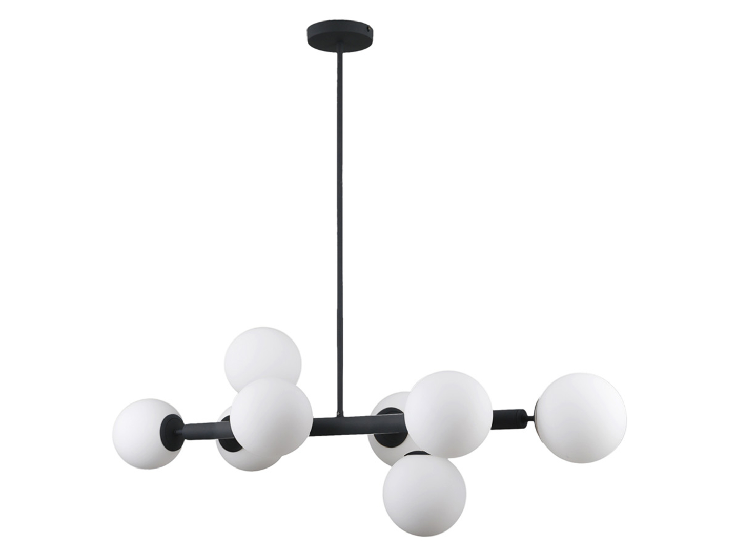 Lampa wisząca Raddi 8-punktowa stalowa biało-czarna