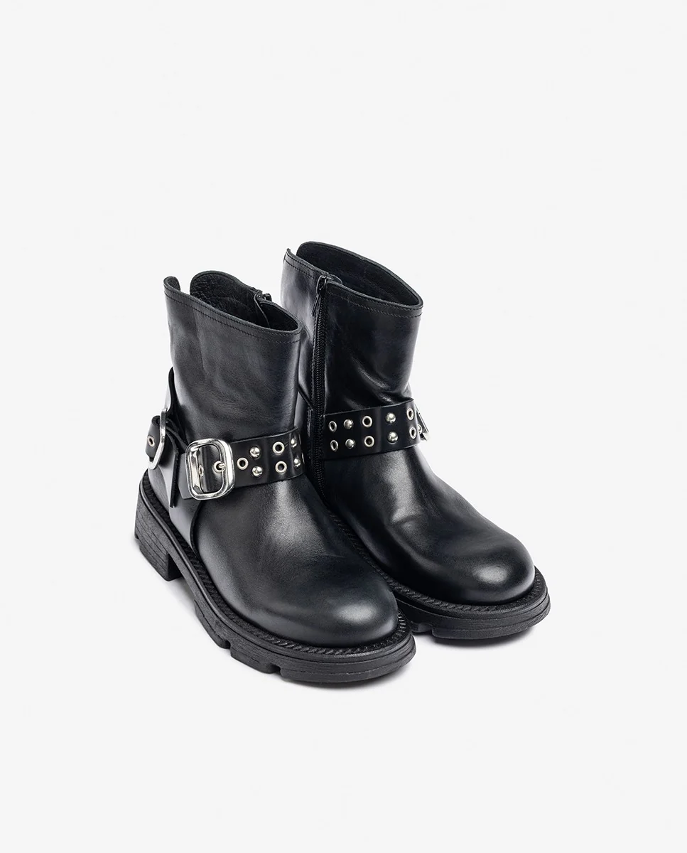 Botín plano ELZE-008 negro